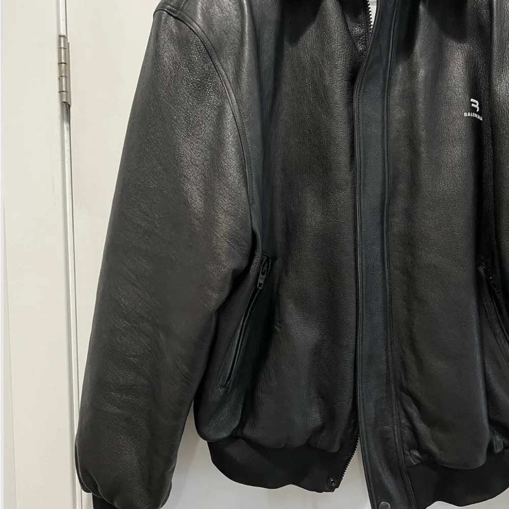 Balenciaga Blouson Taxi Leather Bomber Jacket Small Kanye - Picture 3 of 12